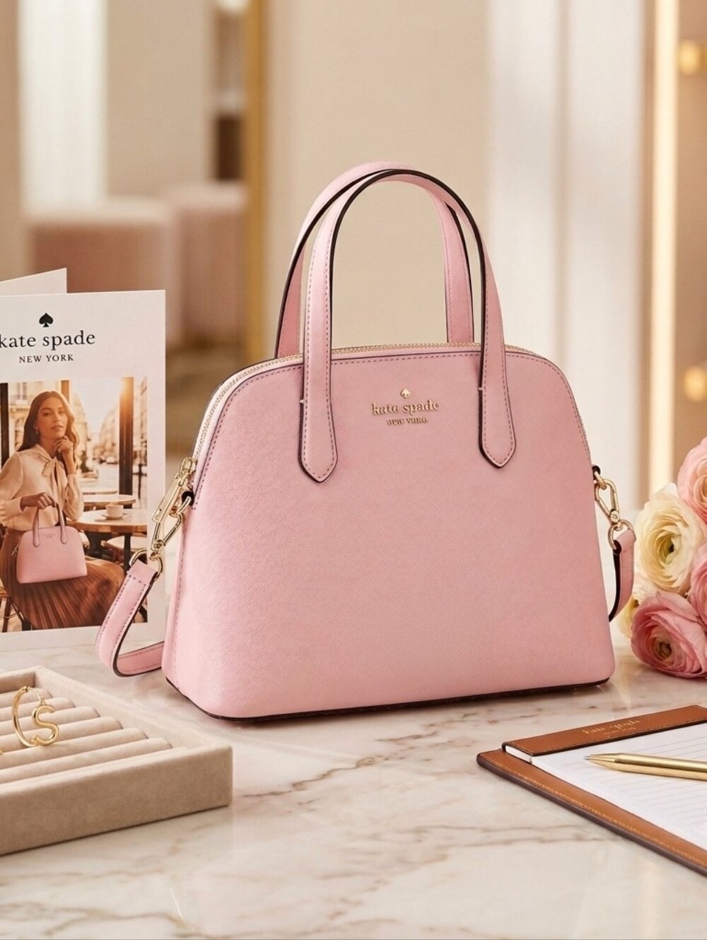 kate spade pink dome satchel handbag